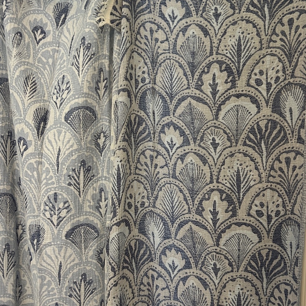 Succulents Blue Woven Organic Cotton 2-in-1 Blanket Wrap Anthropologie Holiday